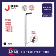 JETECH Allen Key Extra Long Ball Point Chrome CrV Hex Key Hex Flat Hex Ball Hexagon Key Set Hand Too