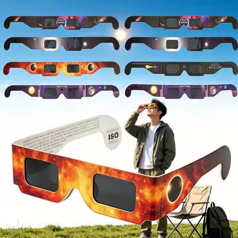 10PCS Solar Eclipse Glasses Paper Frame Sun Viewing Safety Shades UV/IR Blocking Eclipse Glasses for