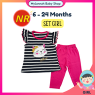 Baju Budak Perempuan Baju Baby Girl  NR Concern T-Shirt Seluar Panjang (6M - 24M)