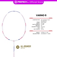 PROTECH VARNO 6 (WHITE/PINK)(4UG2)(MAX 35LBS)(Advance Level) Badminton Racket