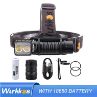 Wurkkos HD15ไฟหน้า2A ชาร์จ18650ไฟหน้า2000lm LED Dual LH351D SST20 USB Reverse Charge Magnetic Tail Camp Light COD