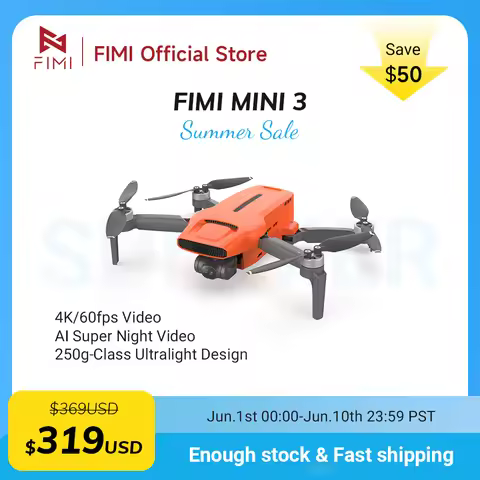 FIMI MINI 3 drone 4k professional 60fps Camera with Sensor 48MP 245g Lightweight 9km Range Night Vid