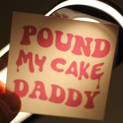 Pound My Cake English Letter Cuckold Temporary Tattoos, Adult Waterproof Sticker