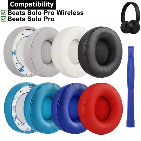 Replacement Leather Protein skin memory sponge headset Repair Parts Suitable for Beats Solo Pro Wire
