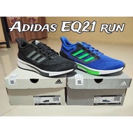 HITAM (Left Blue sz 44) Adidas RUNNING Men's EQ21 Run Shoes - black and blue new