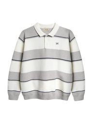 KINS 19 STUDIO | KINS Stripe Knit Polo Sweater เสื้อสเวตเตอร์คินส์ [KN144]