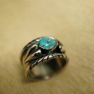 美國Nevada天然綠松石(土耳其石)925純銀戒指 l 匠心設計鑲嵌製作
