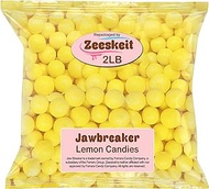 Ferrara Jaw Breakers Hard Candy, 2 Lb, Lemon Flavor Jawbreaker Candy Balls, Bulk Bag of Candies, Party, Holiday, Wedding Sweets by ZEESKEIT