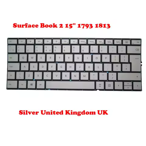 Dock Keyboard For Microsoft Surface Book 2 15'' 1793 1813 United States US/UK/JP/SW/GR Silver MSM16G