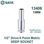 Sata SOCKET In 1/2" inch DEEP SOCKET 15mm DR.6PT 13406