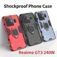 Realme GT3 240W Hard Armor Shockproof Casing For Realme GT3 RealmeGT3 240W  RealmeGT GT Neo 5 3 3T 4G 5G 2023 Housing Stand Holder Phone Case Magnetic Ring Back Cover