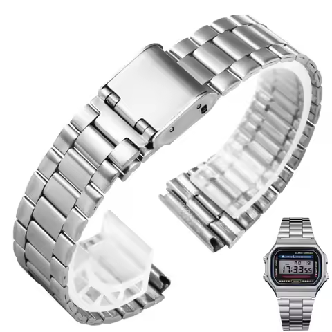 Stainless Steel Watchband For Casio A158/A159/A168/A169 /B650 /AQ230 /AE500W Classic Small Square Si
