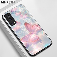 Case For VIVO Y72 5G Y52 5G Y75s 5G Y53s 5G Y76 5G Butterfly Glass
