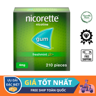Kẹo gum cai thuoc Nicorette Gum 4mg-210viên-Nicorette Gum 4 mg Fresh Mint Nicotine Gum