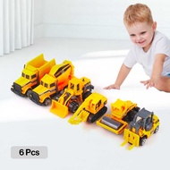 6 PCS Diecast Construction Truck Toy Cars