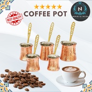 Turkish Cezve COFFEE POT engraved decoration by hand copper plated - (ركوه قهوا )FOR ESPRESSO CUP