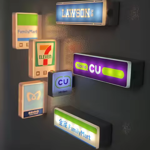LED Rechargeable Mini Light Box Fridge Magnet 711 Lawson FamilyMart CU Convenience Tokyo Metro Signa
