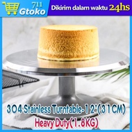 Aluminium Meja Putar Kue Penghias Kue Ulang Tahun Ultah Aluminium Turning Table Stainless Tatakan Ku