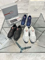 香港現貨｜普拉達Prada男士低幫板鞋小白鞋 休閒運動皮鞋 35-46碼 順豐包郵