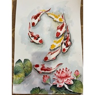 Auspicious Images To Enhance Luck Crab Fish Painting Size A3/29.7x42cm Watercolor Hundred Pound Pape