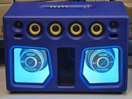 ลำโพงบลูทูธdiy DK-MOTOR แท้ทั้งชุด ตู้แบนพลาส อะคิลิค ซับ6.5"คู่ เสียงกลาง 3" แหลม2" (สีน้ำเงิน) มีแ