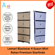 AUFA SURABAYA  Lemari Blackstar 4 Susun Mini Rotan Premium Starlindo / lemari susun plastik 4 susun 