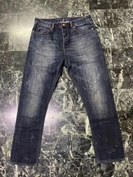SPORT b. 破漆 刷色 深藍 牛仔褲 W32