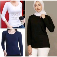 【READY STOCK AT MALAYSIA】Baju Lengan Panjang High Quality Cotton Women Inner Baju Muslimah Inner Per