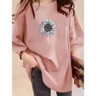 T-Shirt Women's Plus Size - Casual Leisure Wear
