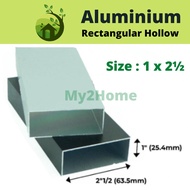 1 x 2 1/2 Aluminium Rectangular Hollow/Segi Empat Hollow/Bar Berongga Aluminium 2ft/ 4ft/ 6ft/ 8ft