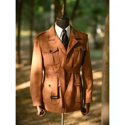 Italian Style Autumn And Winter Safari Jacket Vintage Hunting Jacket For Gentlemen With Multiple Poc