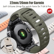 26mm 22mm silicone strap Quick Release replacement wristband suitable for Garmin Fenix 5 5X 6 6X Pro 7 7X Forerunner 945 935
