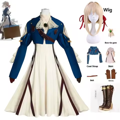 Anime Violet Evergarden Cosplay Costume Wig Stage Performance Costume Uniform For Women Halloween Ca