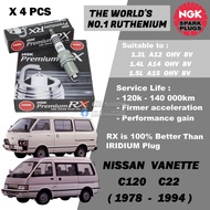 NGK Premium RX Spark Plug - Nissan Vanette C120 C22 1.2L A12 1.4L A14 1.5L A15 OHV 8V ( Year 1978 - 