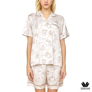 Wacoal CAFE’ CATION ชุดนอนแขนสั้น ขาสั้น พิมพ์ลาย Coffee Print รุ่น WN7G02 สีเบจ (LB)