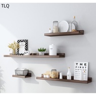 Solid Wood Wall-mounted Shelf  Wall Rack with Tiered Shelves and TV Wall Decoration Bracket
