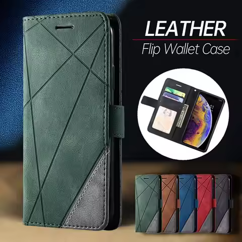 For Realme Flip Fundas Grid Pattern Antislip Case For Realme 9i 9 8i 8 7i 6S 6i 6 5S 5i 5 13 12 11 1