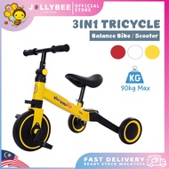 Jollybee Children's Multifunction Tricycle (3 Wheels) 3-in-1 Scooter Balance Adjustable Bike Ride No