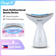 【PH Ready Stock】CkeyiN Neck Tightening Machine Neck  Beauty Wrinkle Removing Skin Care Tool Device High-Frequency Vibration LED Photon Therapy EMS Firming Lifting MR642