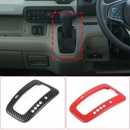 ABS Carbon fiber/Red For Honda N-BOX JF3 JF4 2017-2021 Car Central Control Gear Indicator Frame Deco