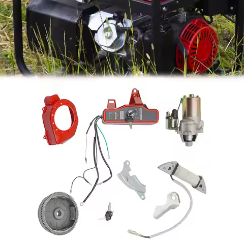 Electric Start Motor Ignition Kit Fits GX160 GX200 5.5HP 6.5HP Honda Coil Fan Cover Shourd Flywheel