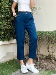 PRKกางเกงผ้ายืดเกาหลี ตีเกล็ดหน้าขา 8 ส่วนมีกระเป๋า 2 ข้างรหัส832 ผู้หญิง Clothing