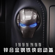 [Ready-Stock] Car car interior Iron Man one-key start decorative sticker button cover ignition switch protective cover s