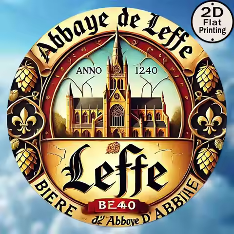 Leffe Vintage Metal Wall Sign 8x8 Inch Retro Beer Logo Pub Bar Decor