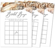 Cards for Bridal Wedding Shower Bachelorette Party Bulk Blank Square Fill in Gift Ideas 50 Feathers 