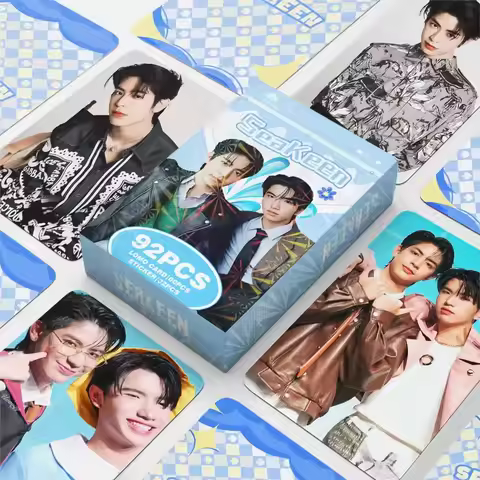 92PCS SeaKeen Thailand Star Photo Cards Set - Thai Drama CP Sea & Keen Lomo Card Collection with Sti