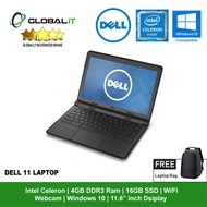 (Refurbished Notebook) Dell 11 Laptop / 11.6 inch Display / WiFi / Webcam / Intel Celeron / Windows 10