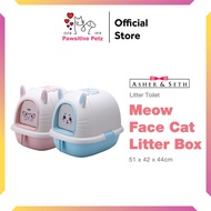 Meow Face Full Cover Litter Box Bekas Kucing Tandas Kucing Pets Cat Litter Cat Litter Box