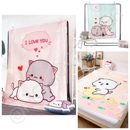 Cute Peach and Goma Blanket / Peach Cat Throw Blanket