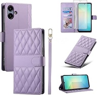Wallet Case for Samsung Galaxy A06/A07 with Tempered Glass Screen Protector Wrist Strap Card Holder 